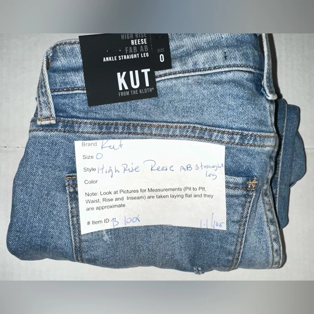 Kut from the Kloth Size 0 Reese Fab Ab Ankle Straight Leg High Rise Blue - Picture 9 of 9